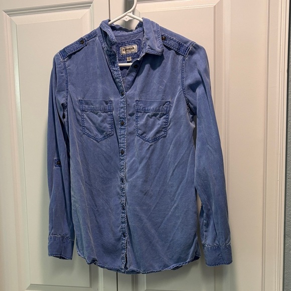Express Blue Button Down Shirt - Picture 1 of 4